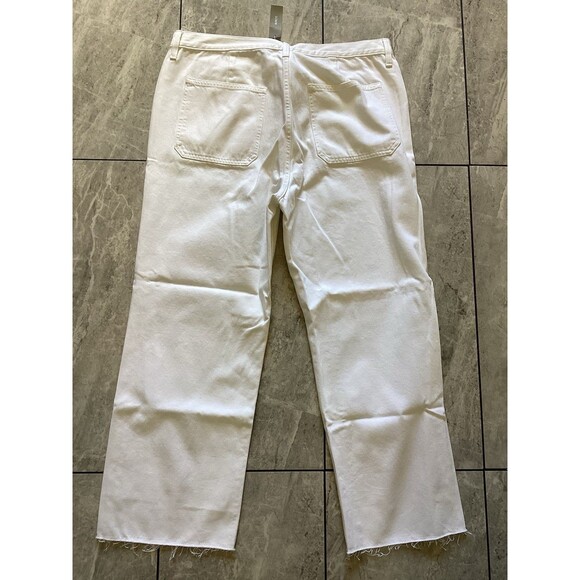 J. Crew Sailor Mid Rise Relaxed Demi Boot Jean White 32 - Picture 4 of 7